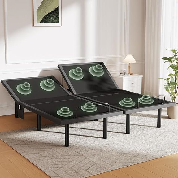 Marsail Split King Adjustable Bed Base with Massage
