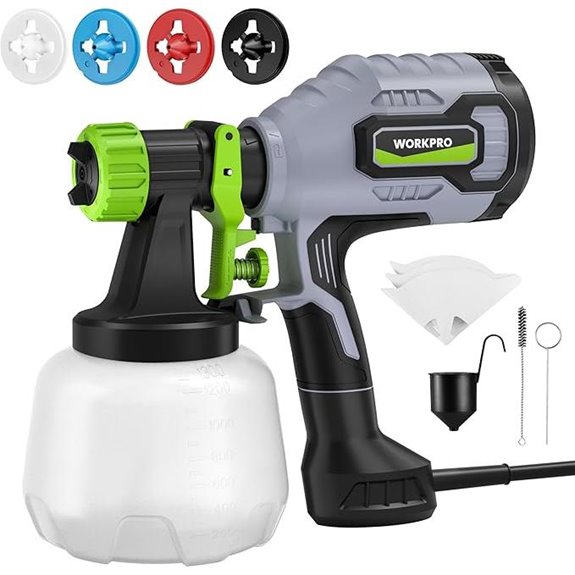 WORKPRO HVLP Paint Sprayer with Nozzles and Adjustable Flow
