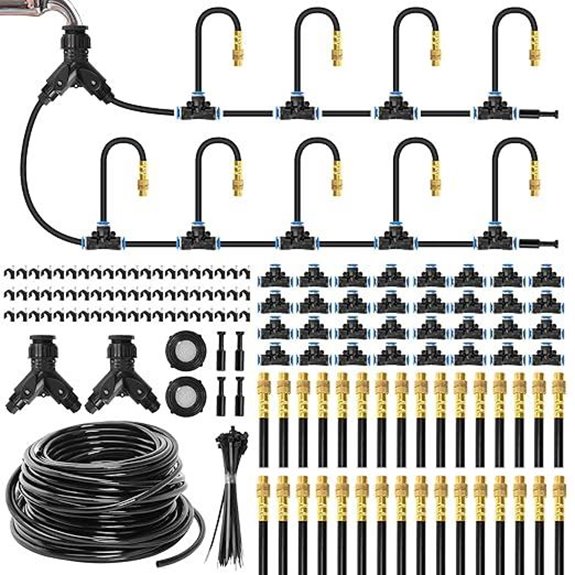 Mixc 200Ft Drip Irrigation System with Adjustable Nozzles