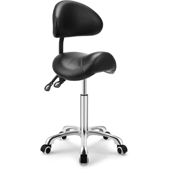 Kaleurrier Adjustable Saddle Stool with Wheels