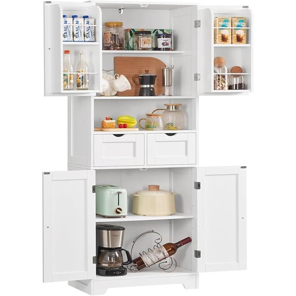 TEENFON Kitchen Pantry Cabinet with Adjustable Shelves