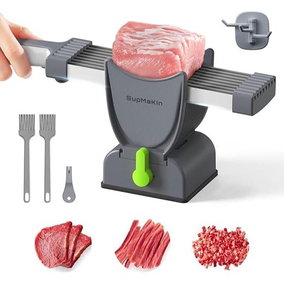 SupMaKin Adjustable Meat Slicer with 17-in-1 Stainless Steel