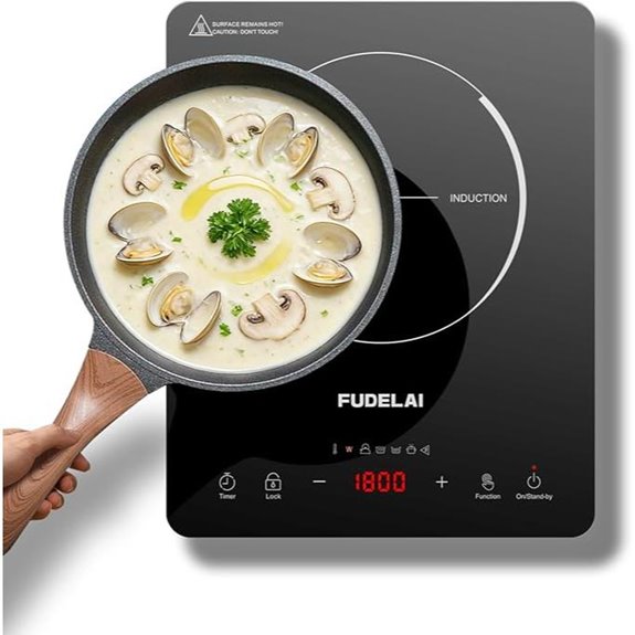 Portable Induction Cooktop with Temp Settings and Child Lock