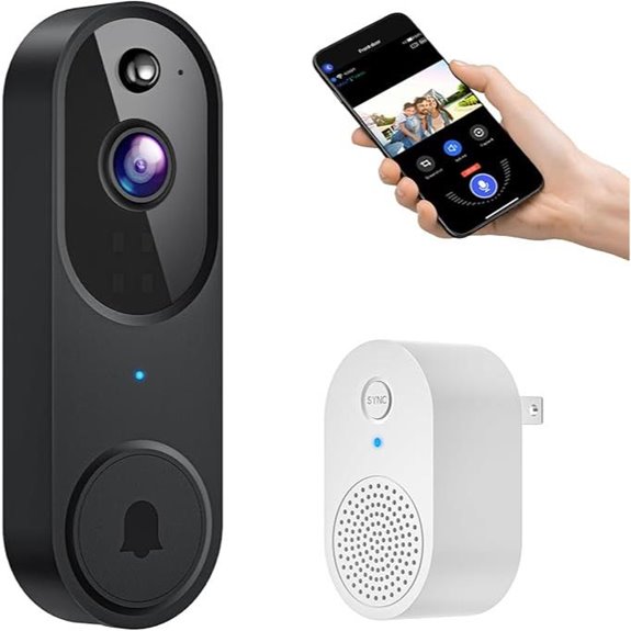 Wireless Video Doorbell with AI Detection and Night Vision