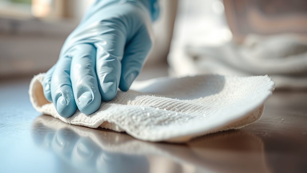 apply disinfectant evenly thoroughly