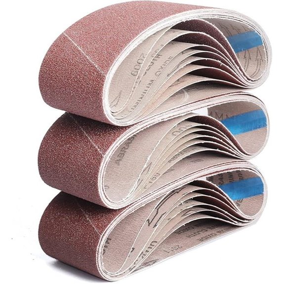 21-Pack Assorted Grit Sanding Belts for Belt Sander