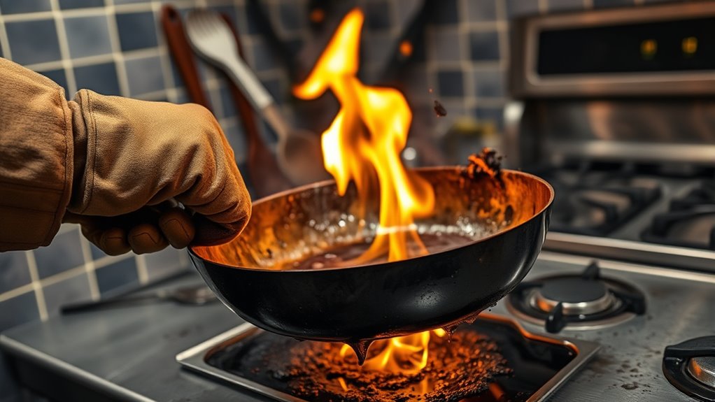 avoid moving grease fires