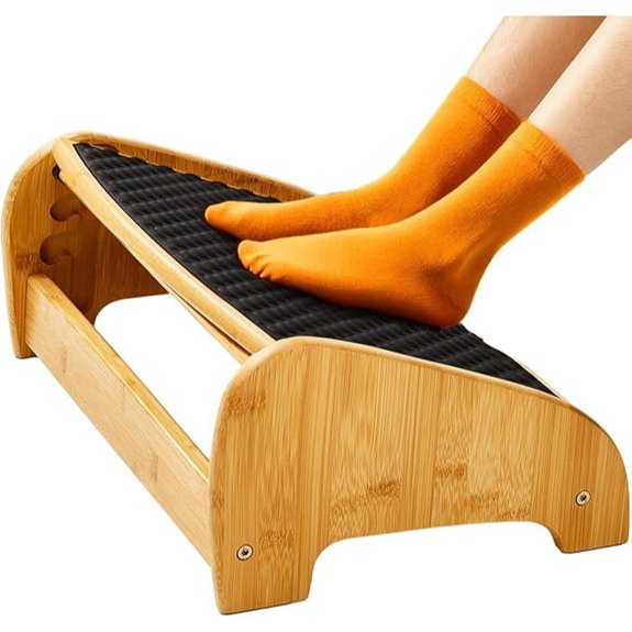 HUANUO Bamboo Ergonomic Under Desk Footrest