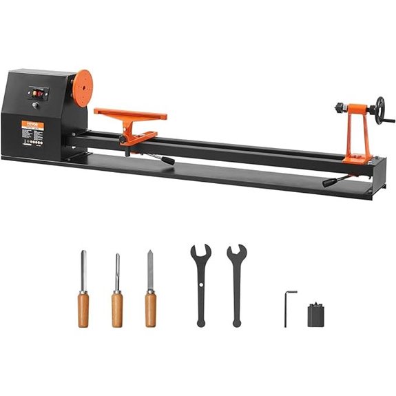 VEVOR Benchtop Wood Lathe with Chisels and Wrench