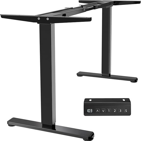 VIVO Dual Motor Sit-Stand Desk Frame (Black)