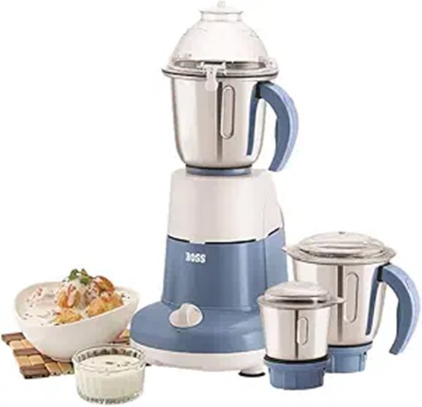 BOSS Excel Pro 3-Jar Mixer Grinder 750W Blue