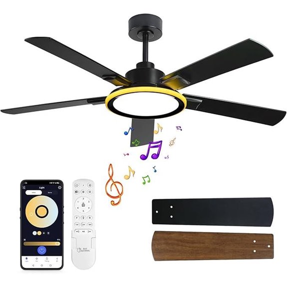 BAYSQUIRREL 52 Bluetooth Ceiling Fan with Lights