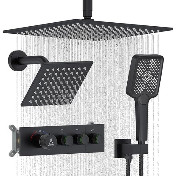 Brass Thermostatic Shower System with Rain Head