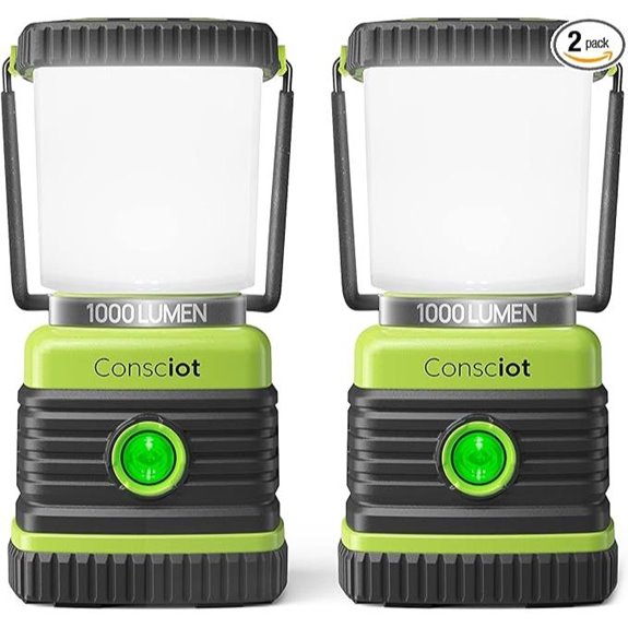 Consciot LED Camping Lantern 2-Pack Waterproof 1000LM