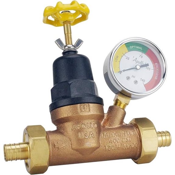 ApolloPEX 3/4 Bronze Water Pressure Regulator with Gauge