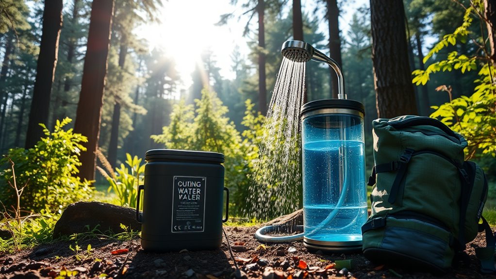 camping shower system features