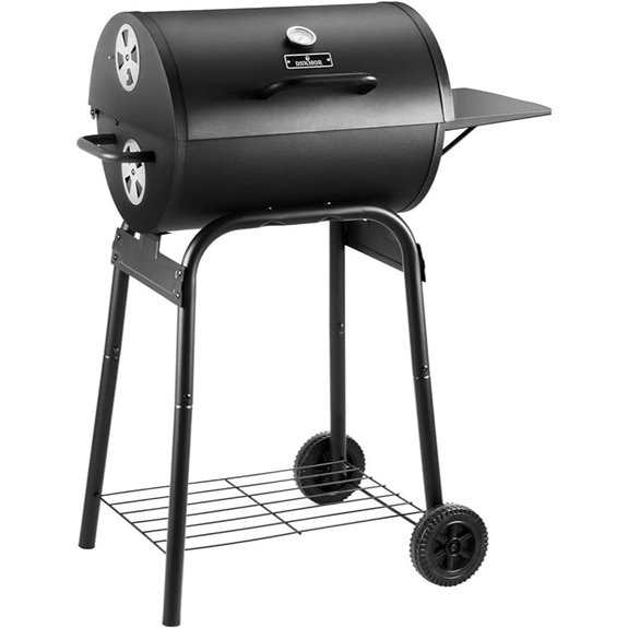 Charcoal Outdoor BBQ Grill with Side Table