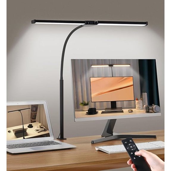 Led Desk Lamp with Clamp and Adjustable Goose-Neck