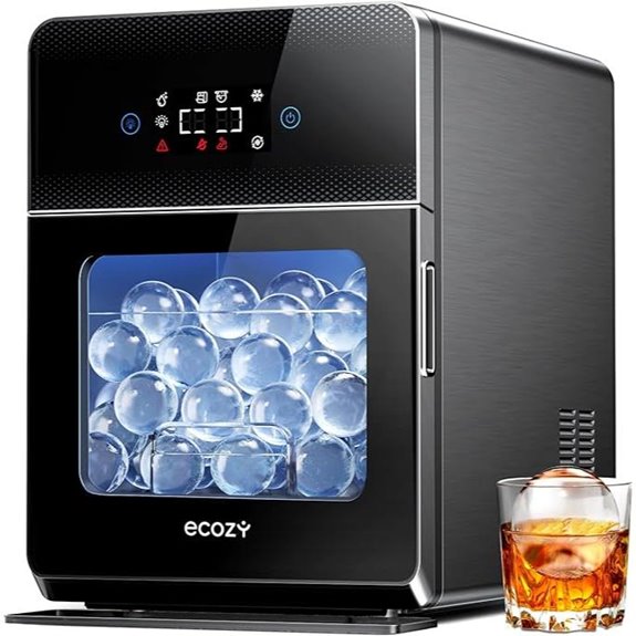 ecozy 2 Clear Ice Ball Maker with Self-Cleaning