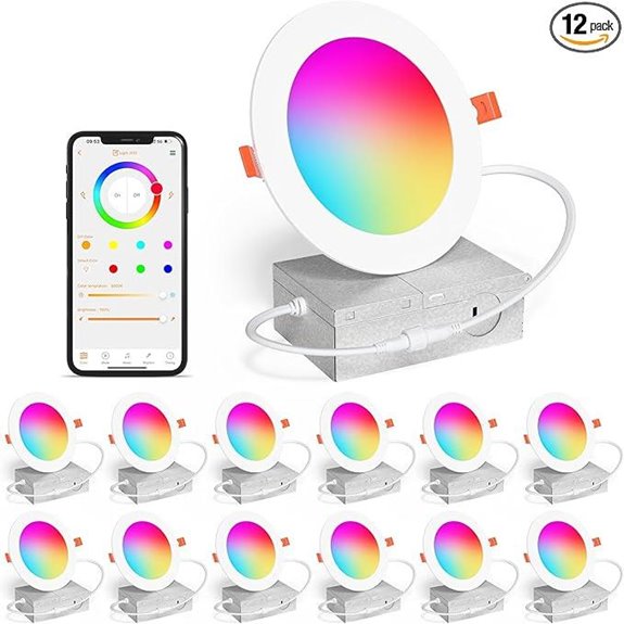 RGB Color Changing Recessed LED Downlights (12 Pack)