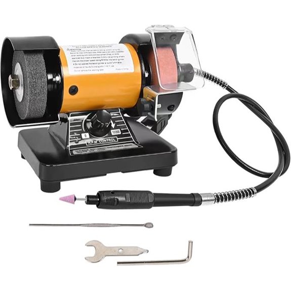 3 Mini Bench Grinder with Flexible Shaft and Accessories
