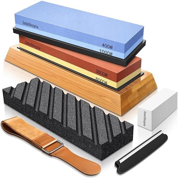 Intelitopia 4-Sided Knife Sharpener Set with Accessories