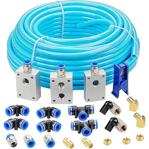 Compressed Air Piping System Kit with 100ft TPEE Tubing