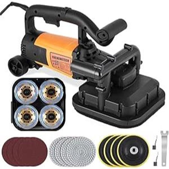 YUCHENGTECH 4-Head Concrete Grinder Set with Dust Extraction