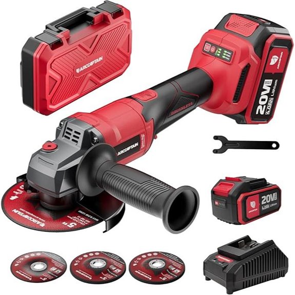 ARCCAPTAIN Cordless Angle Grinder Kit with Batteries