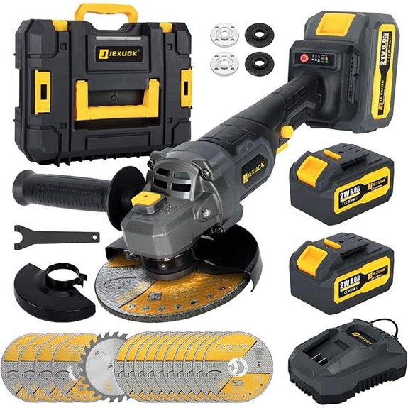 Cordless Angle Grinder Kit with Batteries and Charger