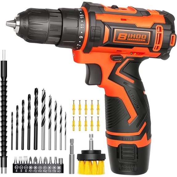 12V Cordless Drill Set with Bits and Variable Speed