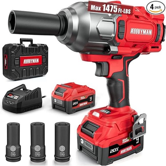 Alloyman Cordless Impact Wrench 1475Ft-lb 20V