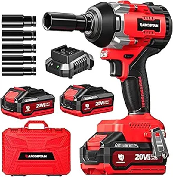 ARCCAPTAIN Cordless Impact Wrench 1000Ft-lbs