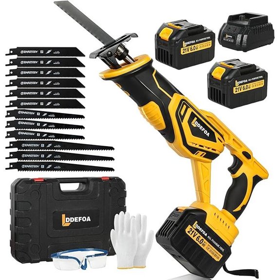 Cordless Reciprocating Saw with Batteries and Blades