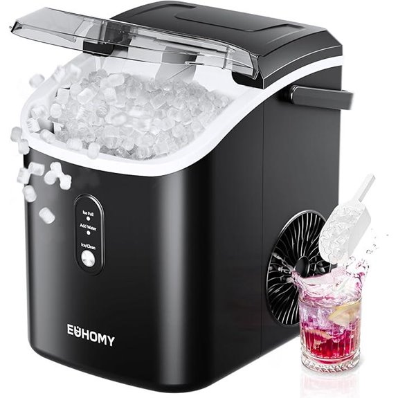 EUHOMY Countertop Nugget Ice Maker with Auto-Cleaning
