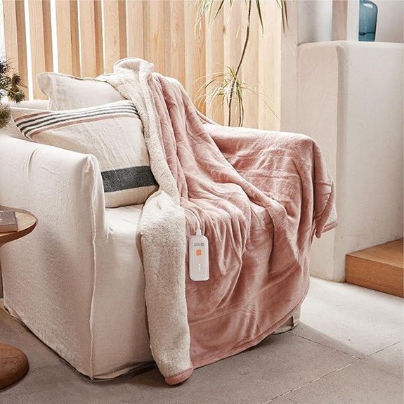 GOTCOZY Heated Blanket Electric Throw 50x60 Rose Dust