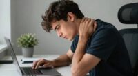 desk distance causes neck pain