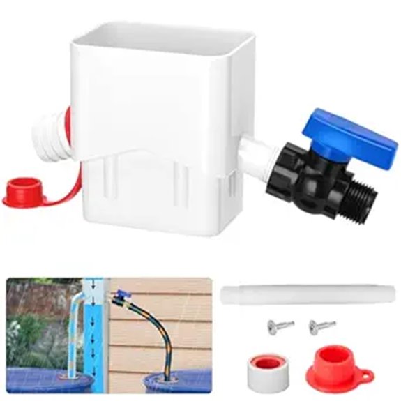 Rain Barrel Diverter for Oversized Downspouts and Water Collection