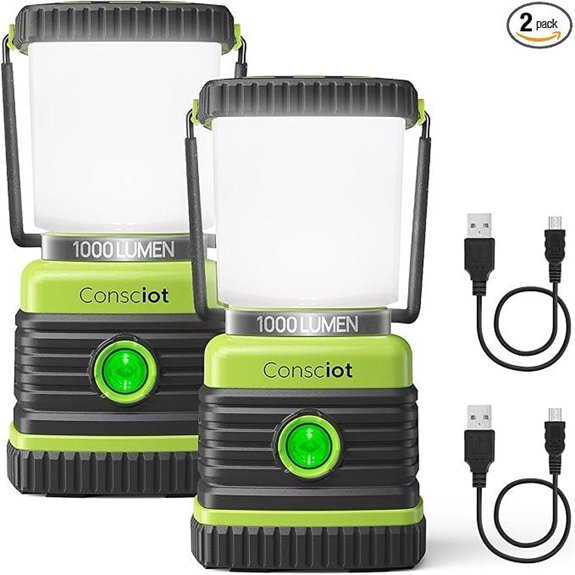 Rechargeable LED Camping Lanterns with Power Bank (2 Pack)