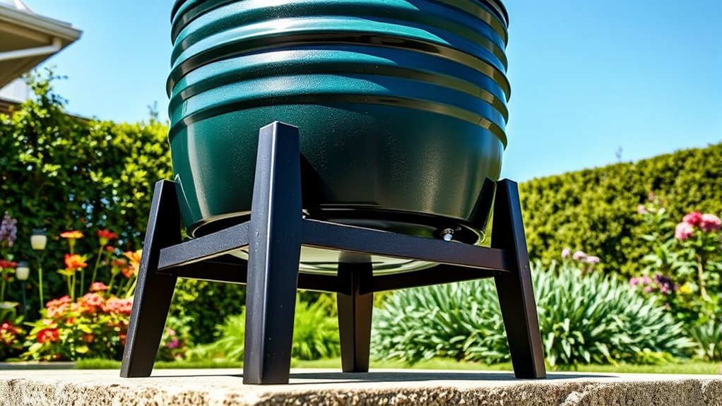 durable adjustable rain barrel stand