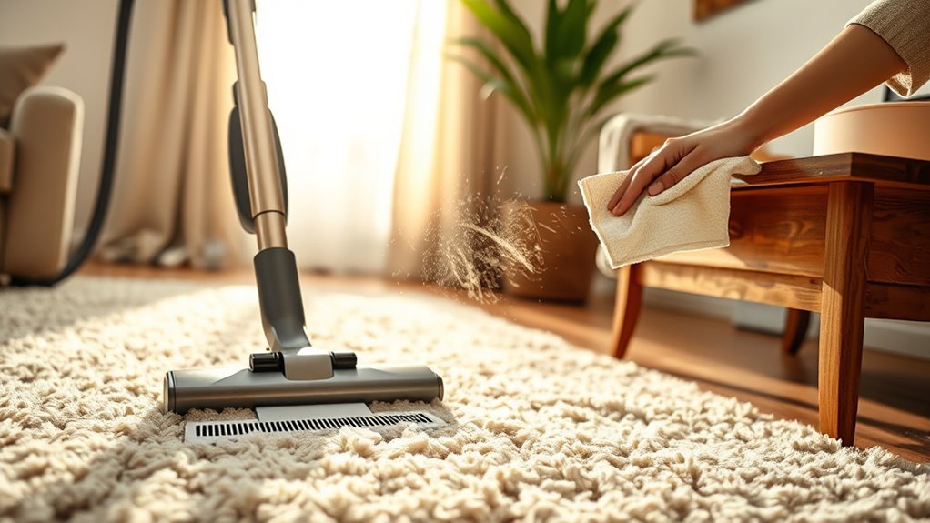 dust resettles quickly after vacuuming