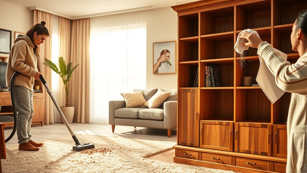 dusting before vacuuming