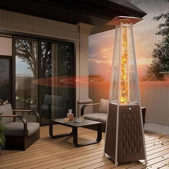 EAST OAK 48,000 BTU Pyramid Propane Patio Heater