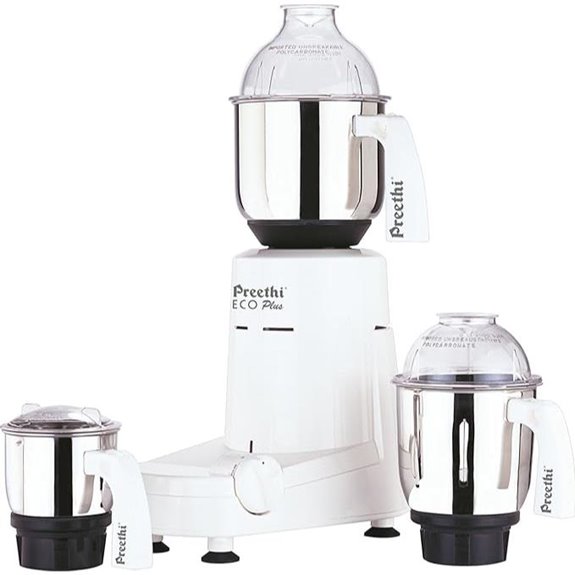 Preethi Eco Plus Mixer Grinder 110-Volt for use in USA/Canada white 3-jar