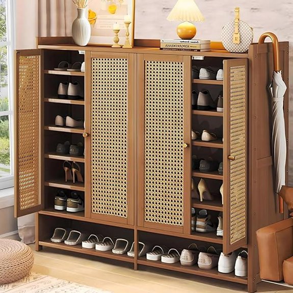 8-Tier Bamboo Shoe Storage Cabinet