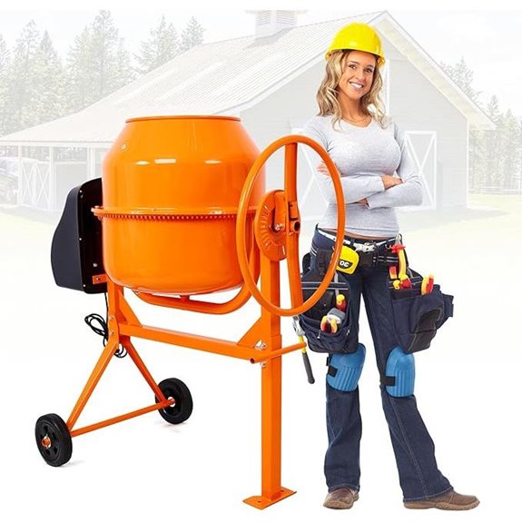 Electric Cement Mixer 5.0 Cu. Ft with Wheels and Tilt