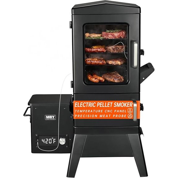 Electric Pellet Smoker with Cover & Meat Probe