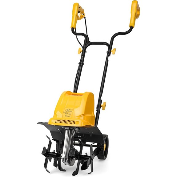 Electric Garden Tiller/Cultivator with Adjustable Wheels