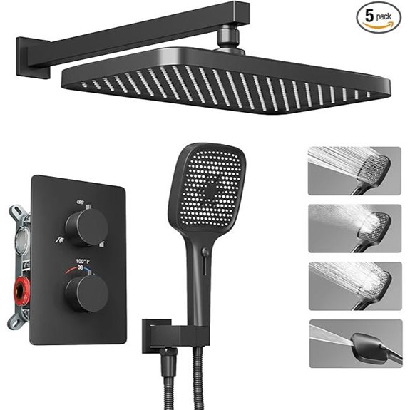 Luxury Matte Black 4-in-1 Shower Faucet Set