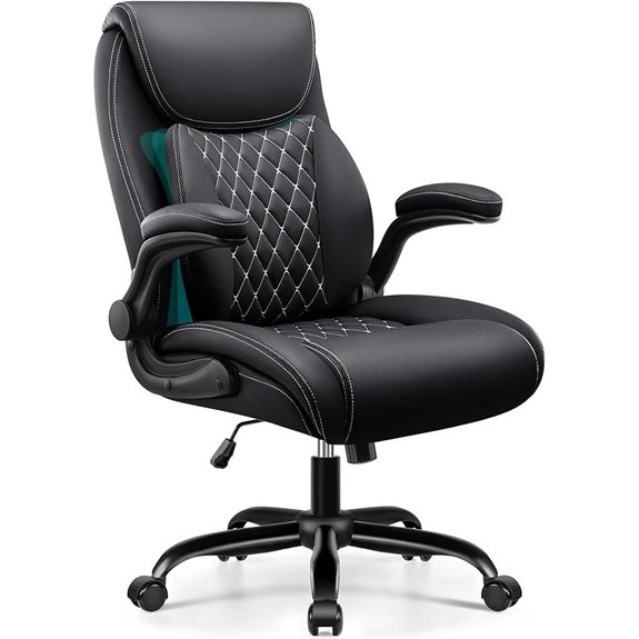 Ergonomic Office Chair with Lumbar Support and Flip-up Arms